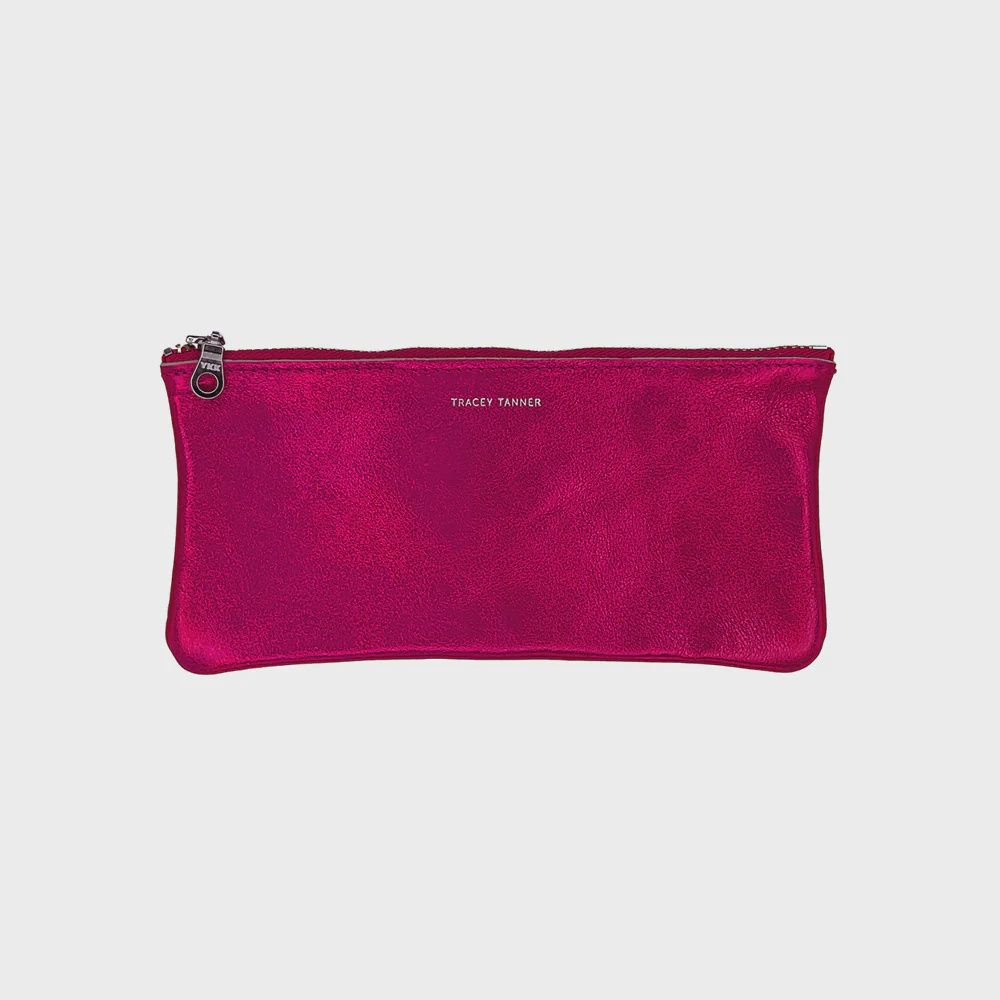 leather eyewear case | hologram fuchsia