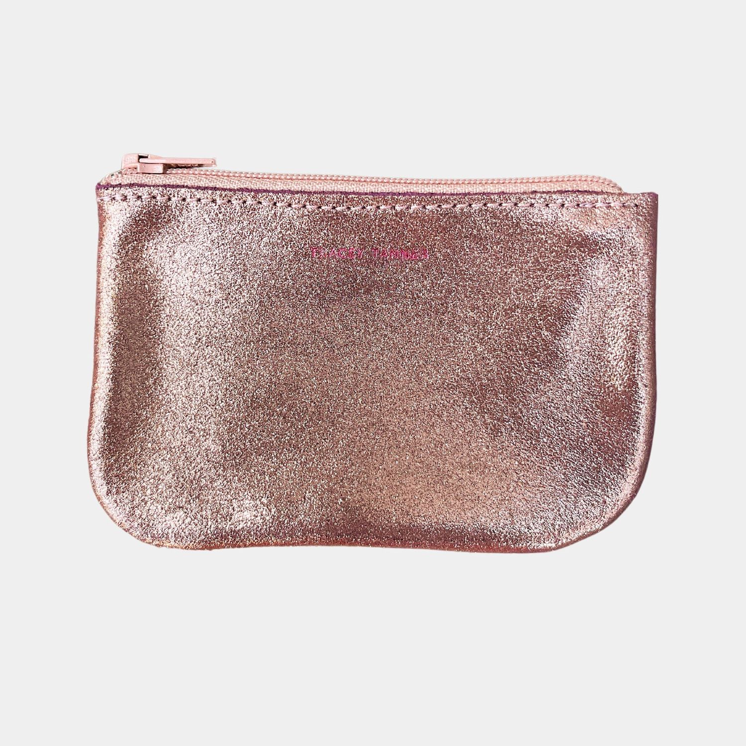 XS leather pouch | Sparkle peach lavender