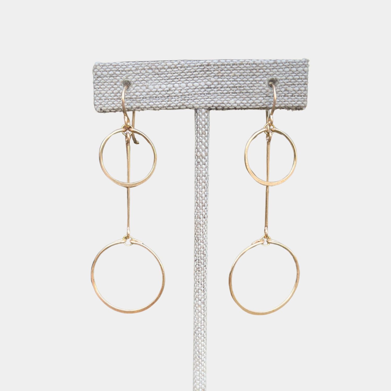 double circle bar drop earrings
