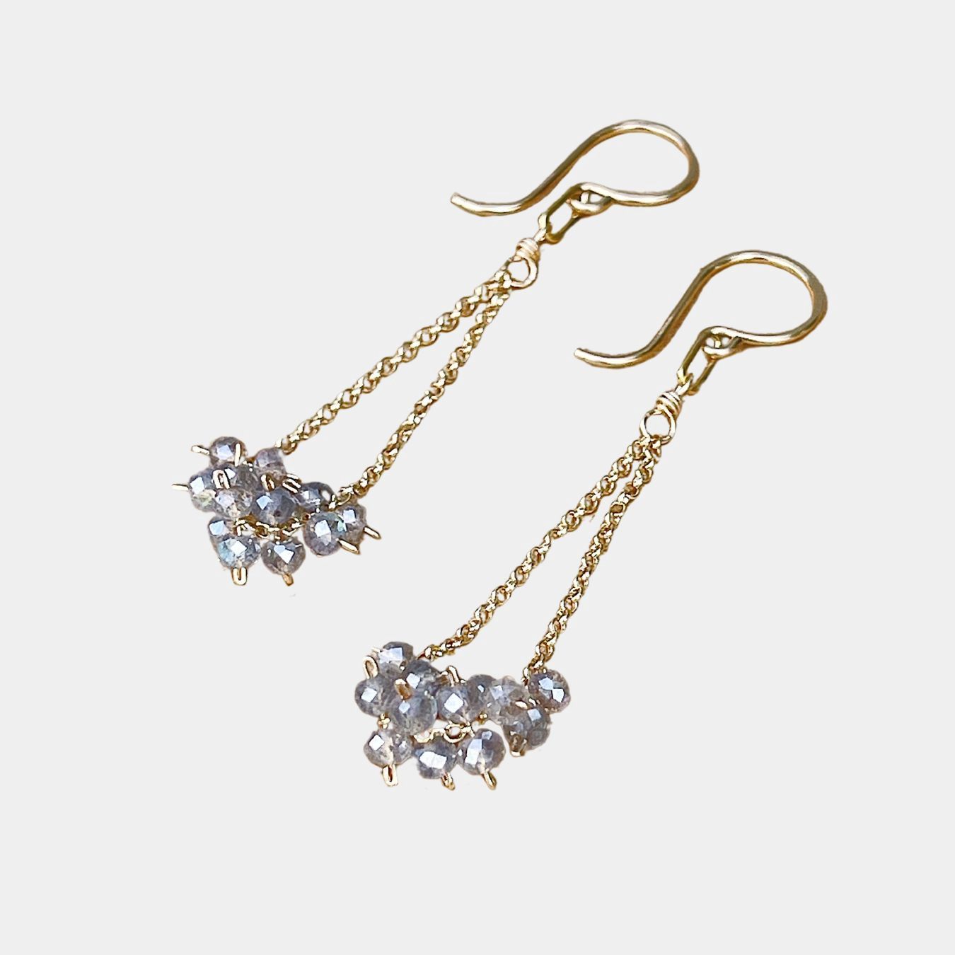 Gemstone Cluster Earrings | Labradorite