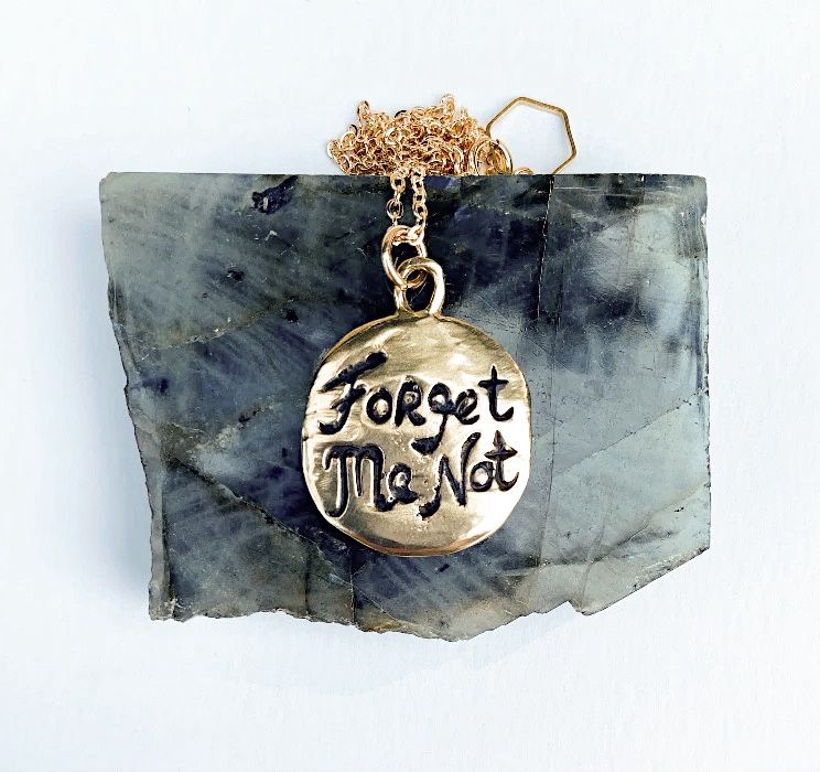 Wax Cast Forget Me Not Necklace