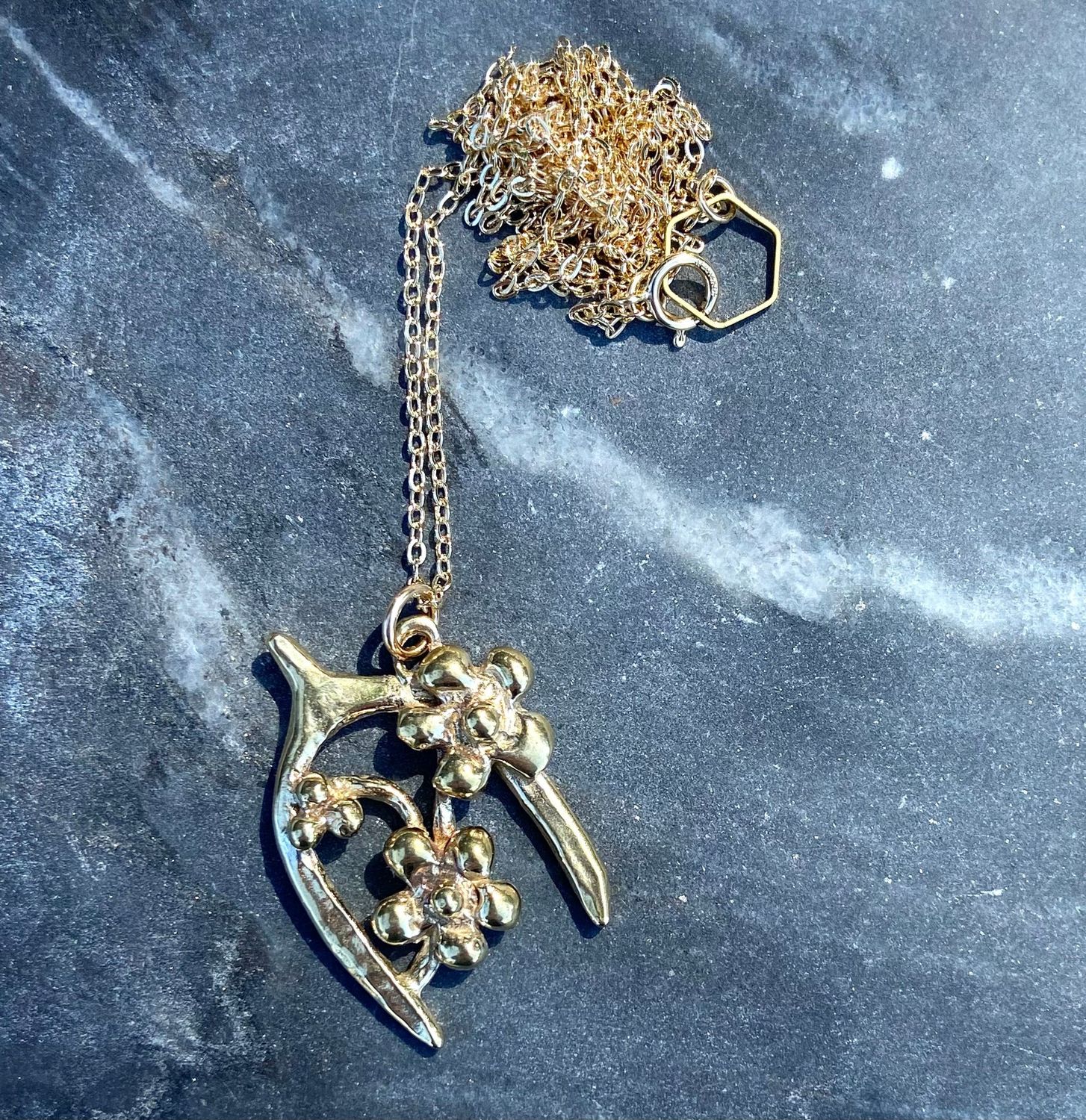 Wax Cast Wishbone Necklace