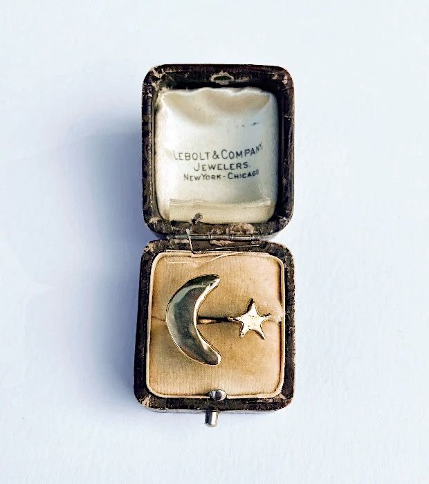 Wax Cast Moon &amp; Stars Ring