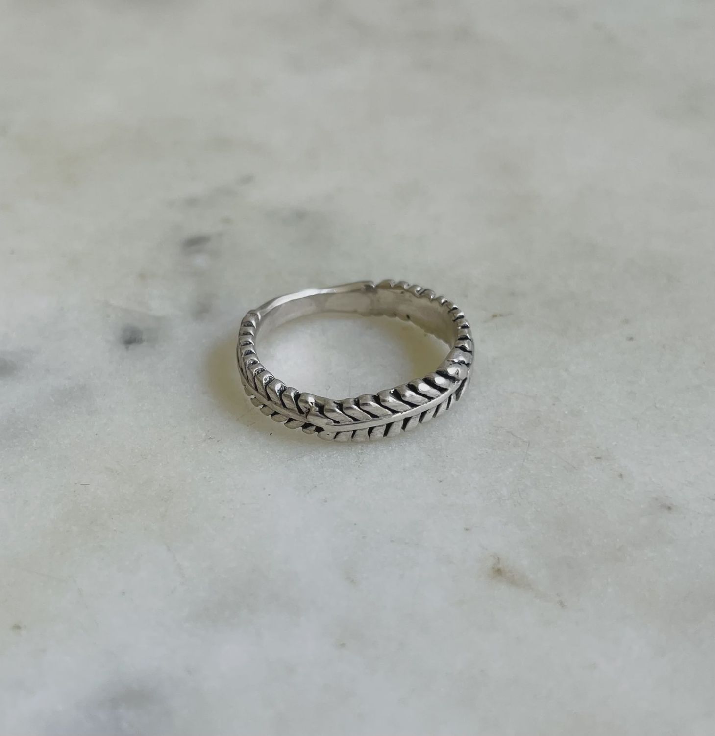 Mimosa Sprig Ring, Color: Sterling Silver