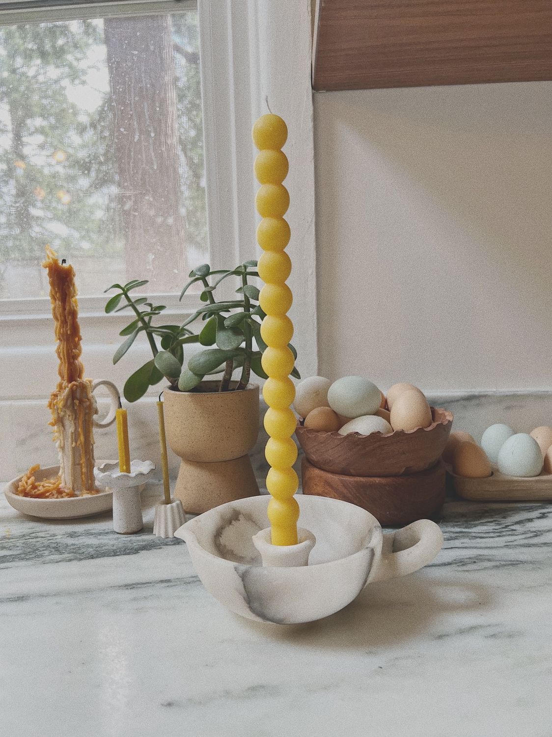 Bauble Taper Candle | Natural Beeswax