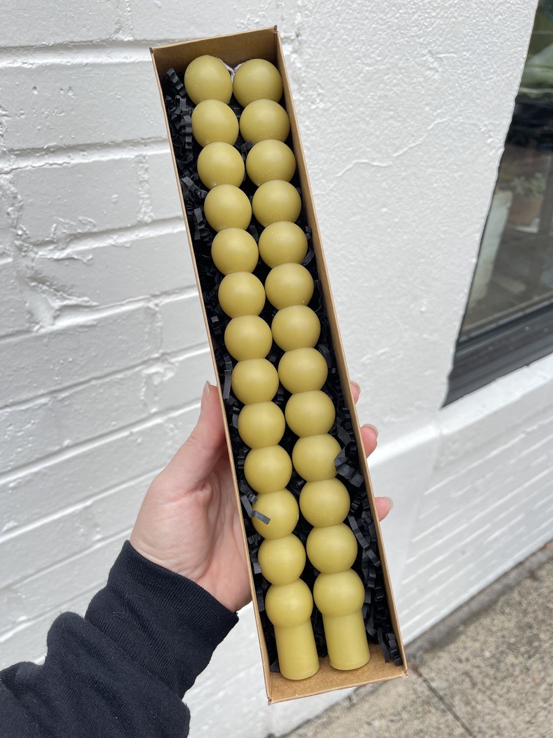 Bauble Taper Candle | Olive