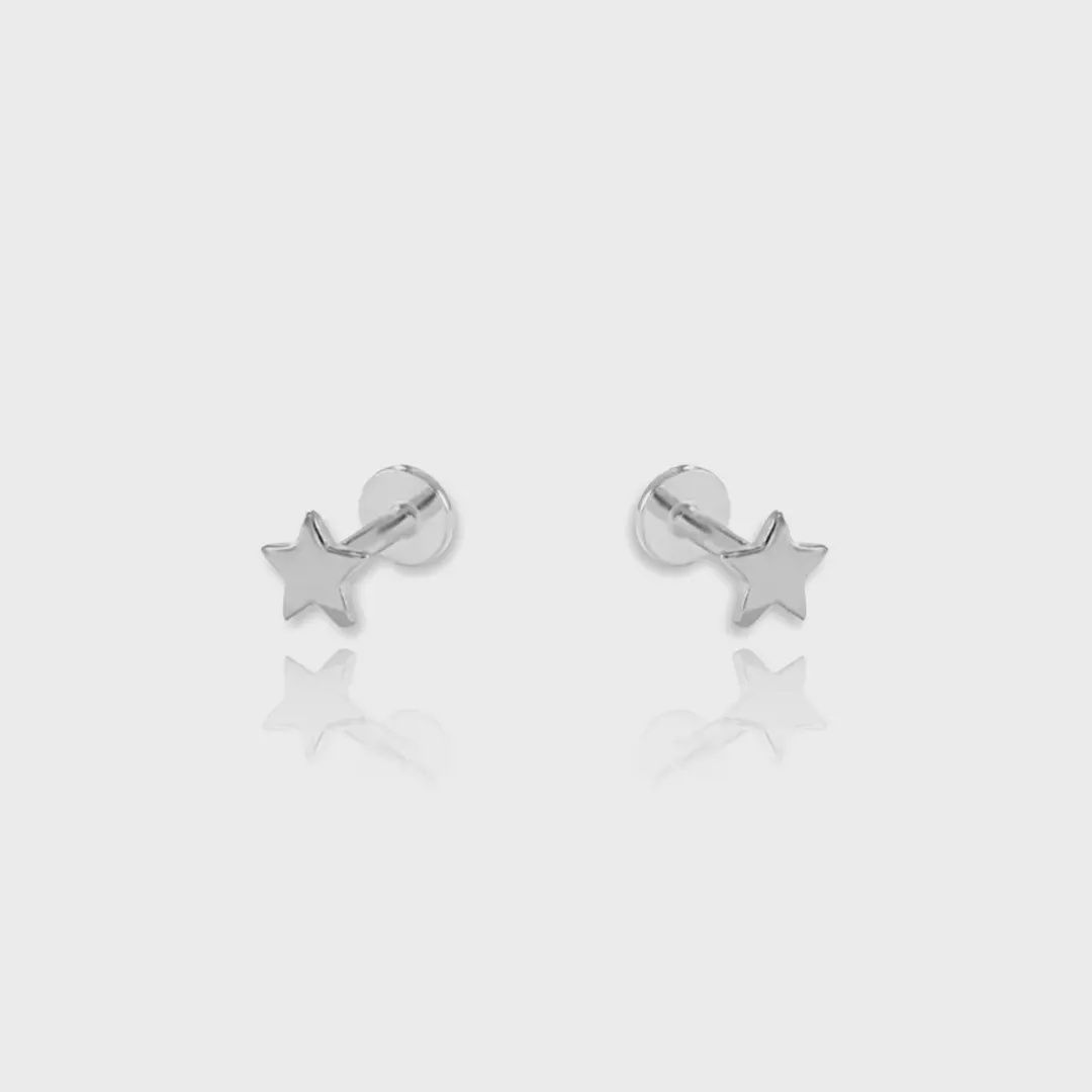 Star Flat Back Studs | Silver