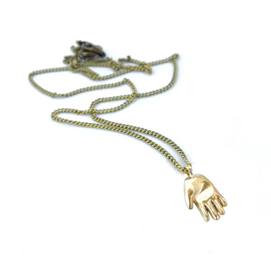 tiny hand necklace