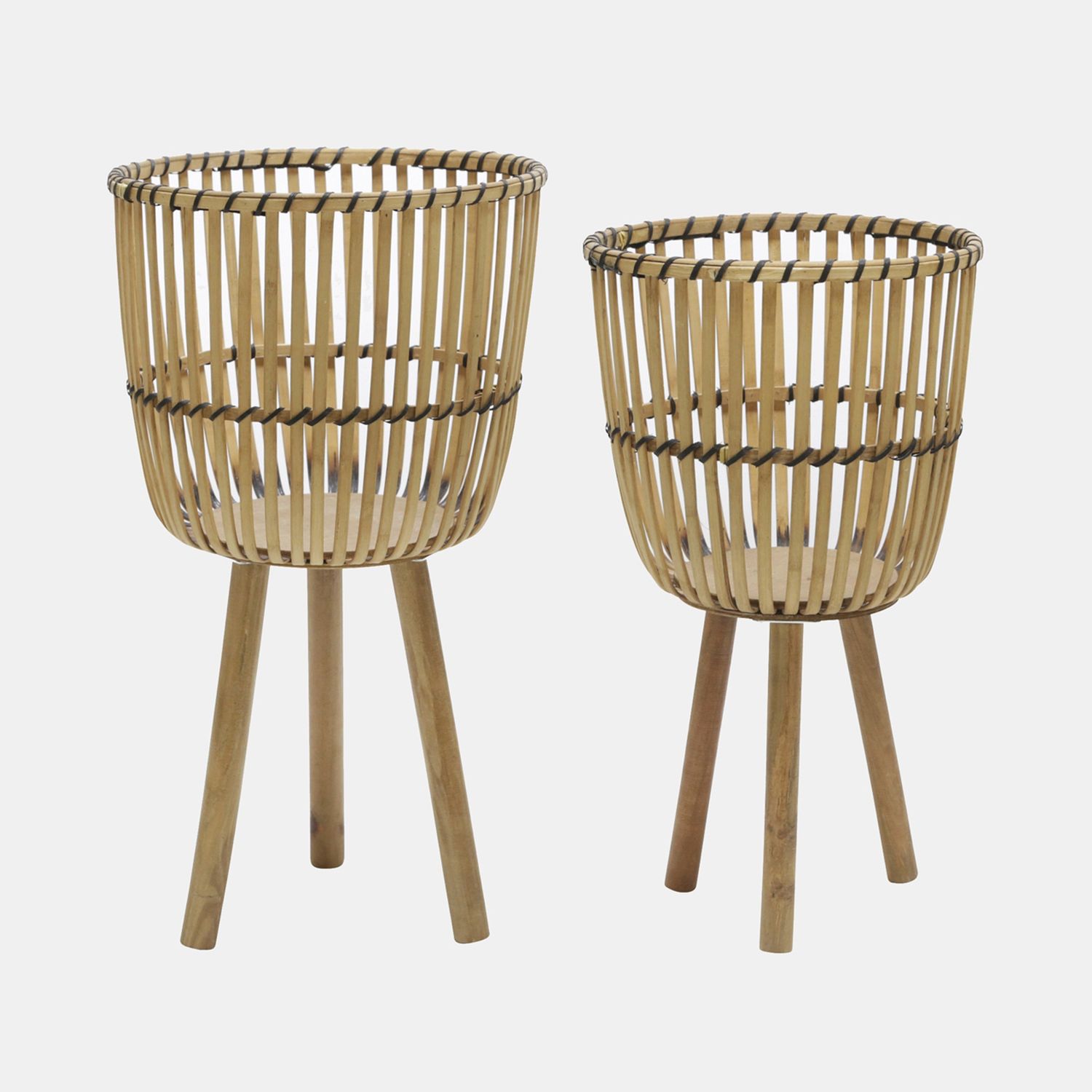 wicker bamboo plant stand