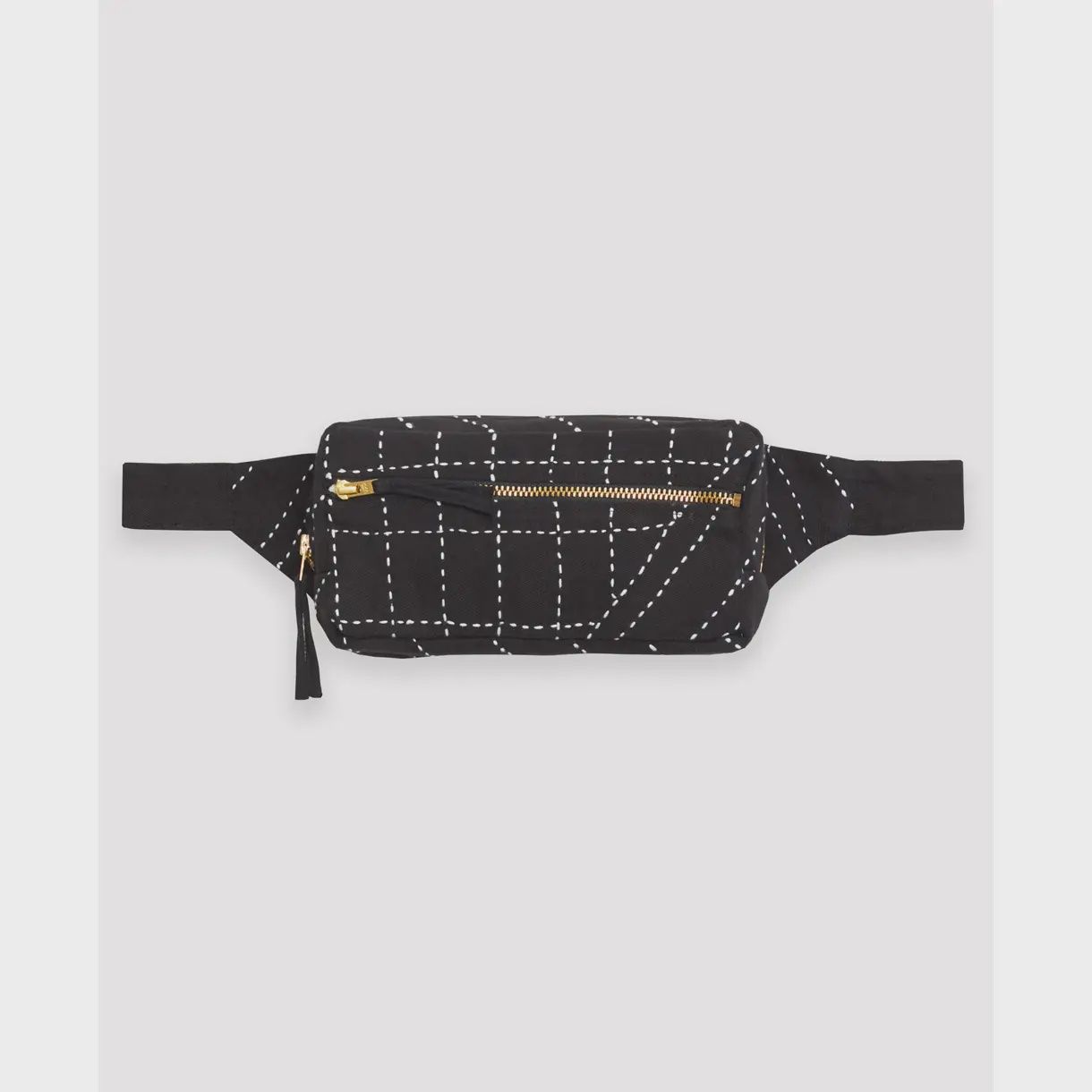 Kantha Crossbody Belt Bag, Color: Charcoal