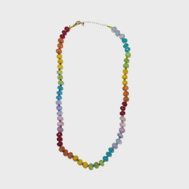 Rainbow Faceted Agate Candy Necklace