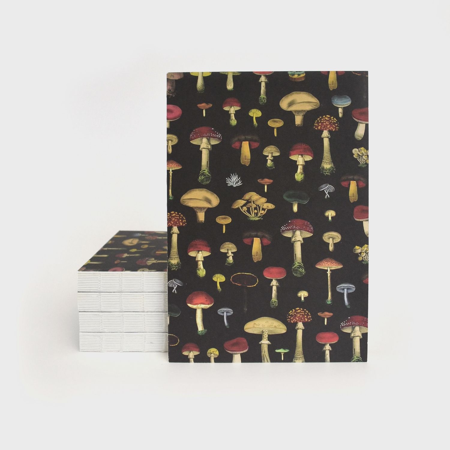 Coptic Binding Notebook | Mushrooms (black)