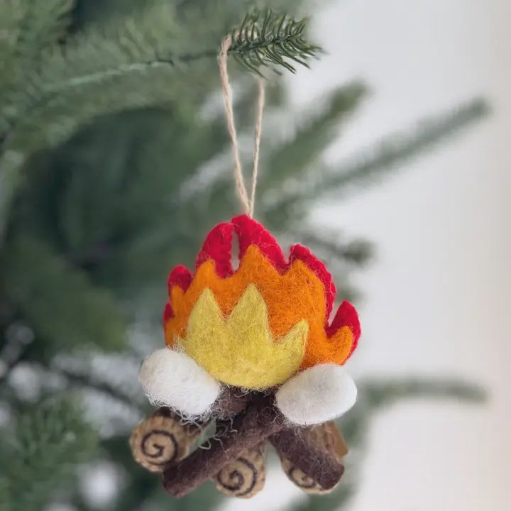 Felt Campfire w/ Marshmallow Ornament