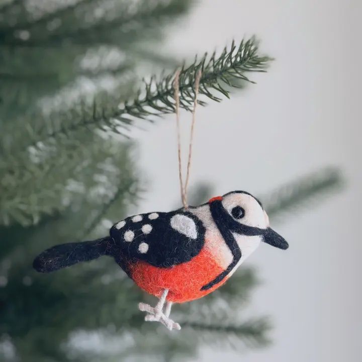 Felt Woodpecker Ornament