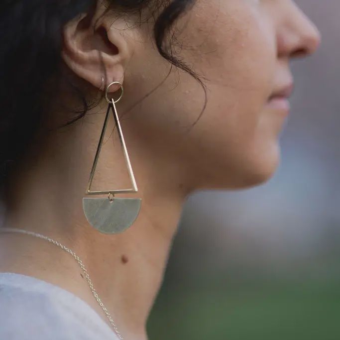Geo Dangle Stud Hoops