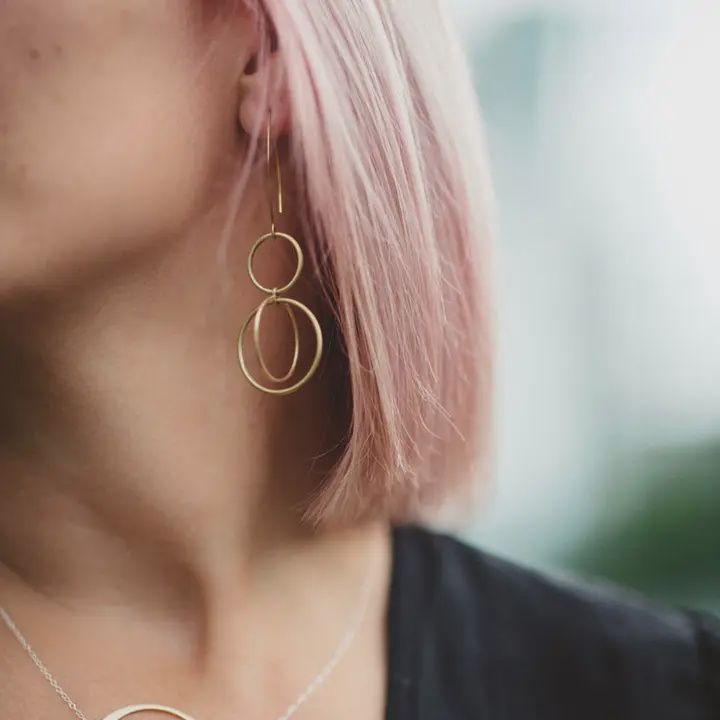 Kinetic Brass Hoop Earrings
