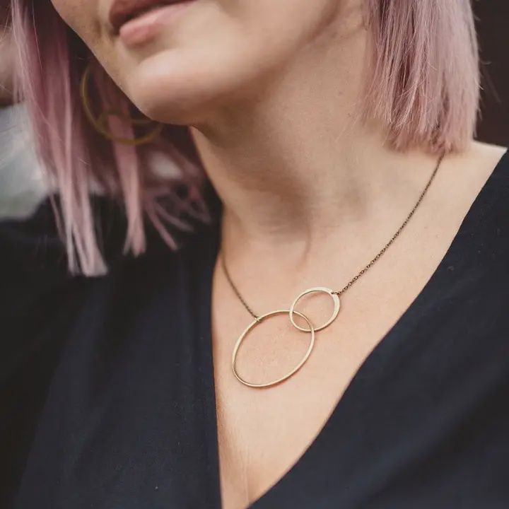 Big Brass Infinity Necklace