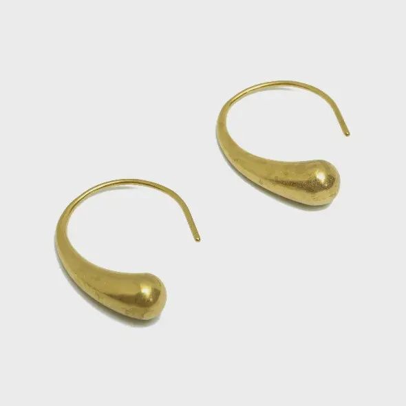 Thick Drop Brass Hoops