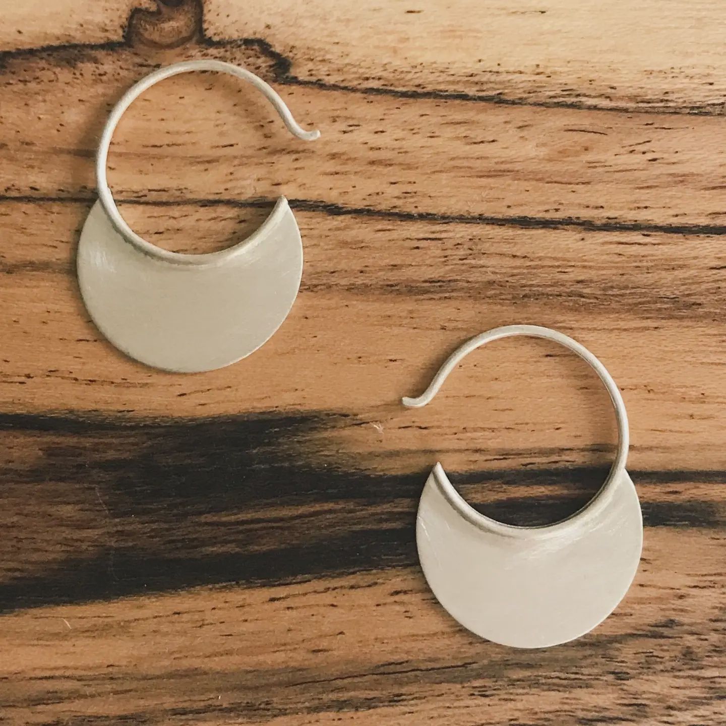 Tiny Silver Disc Hoops