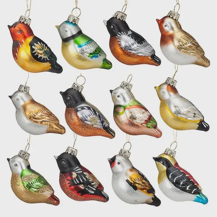 Colorful Glass Bird Ornament