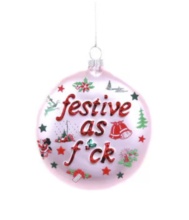 Festive AF Glass Ornament