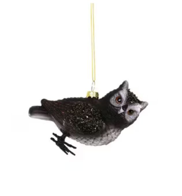 Forest Owl Glass Ornament