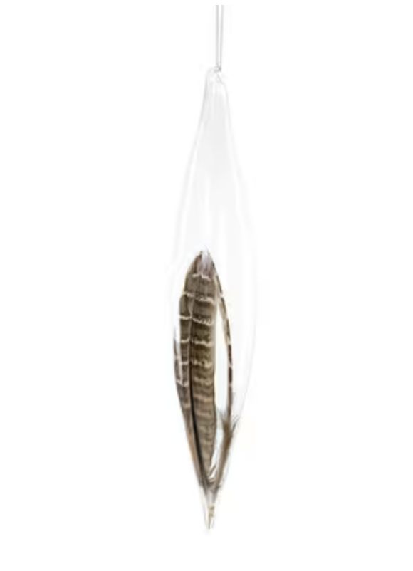 Captured Botanical Feather Ornament