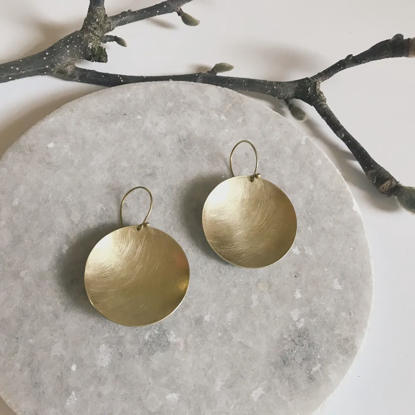 Big Brass Bowl Earrings