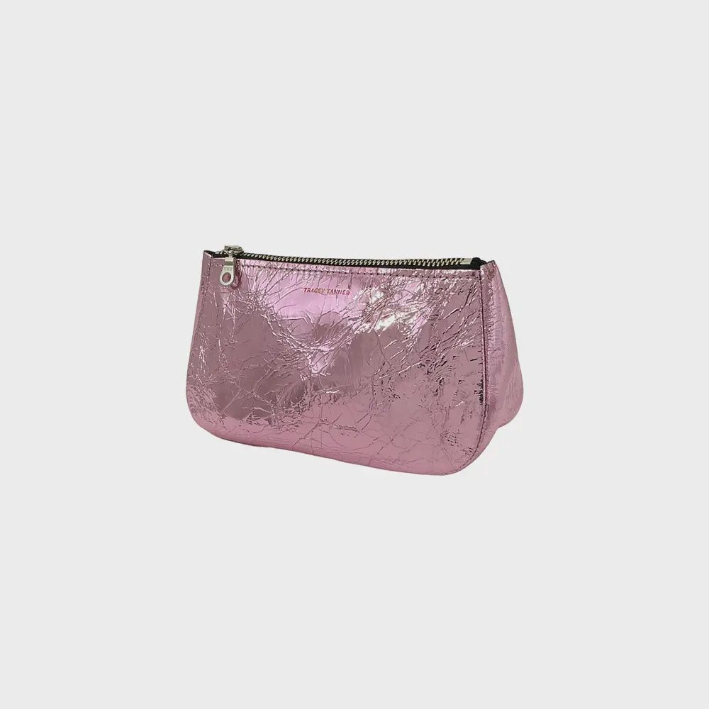 Small Leather Fatty Pouch | Foil Bubblegum