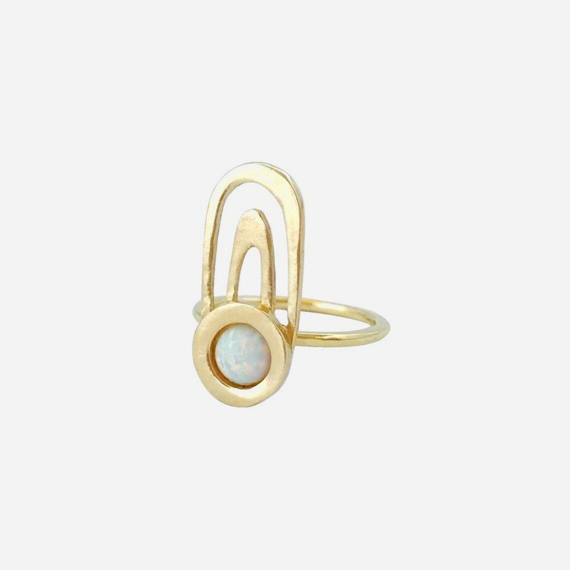 ripple ring with onyx or opal, Material: Opal
