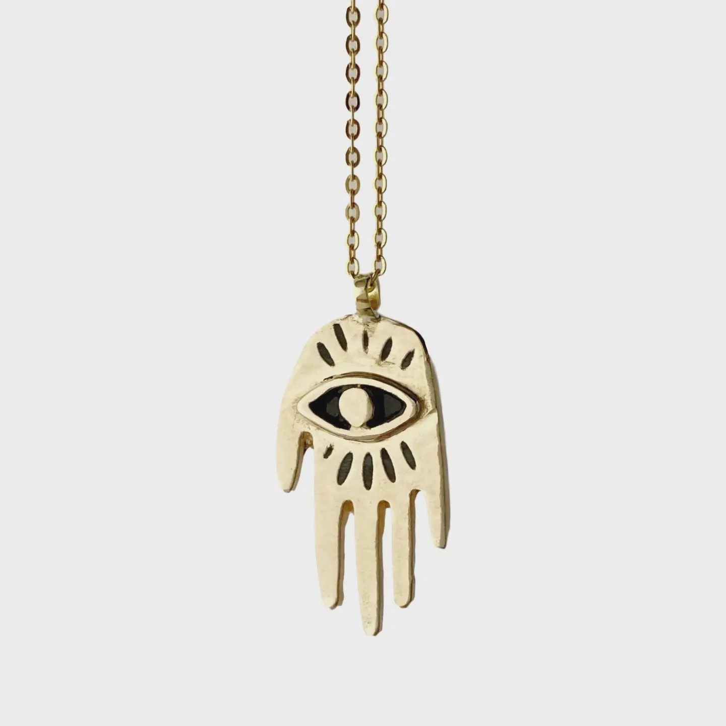 Small Hand Eye Necklace