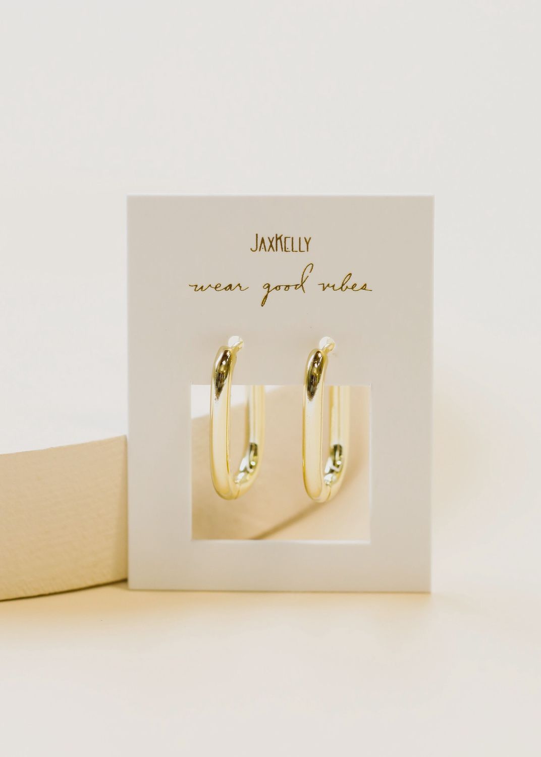 rectangle hoops | large, Material: gold