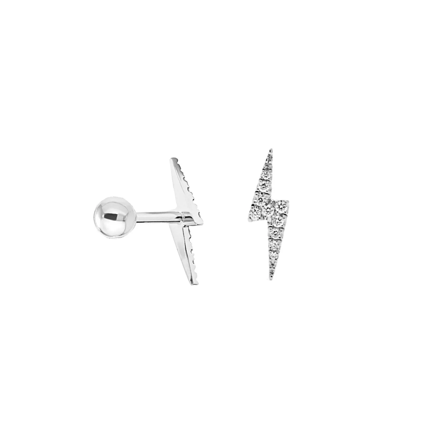Lightning Bolt Flat Back | Silver