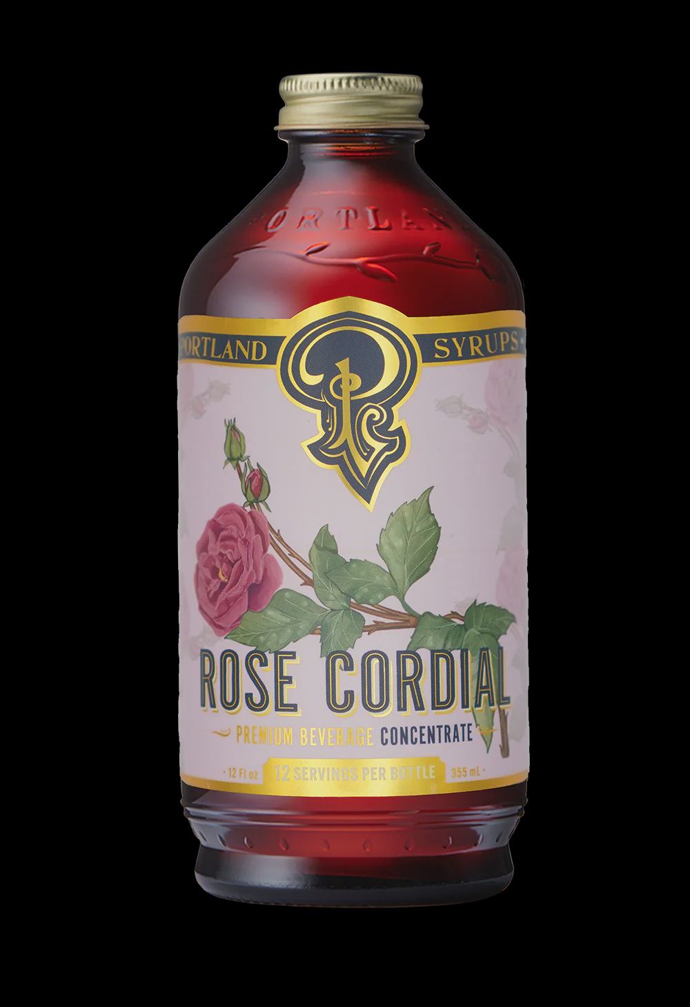 12oz flavored drink syrup, Flavor: Rose Cordial