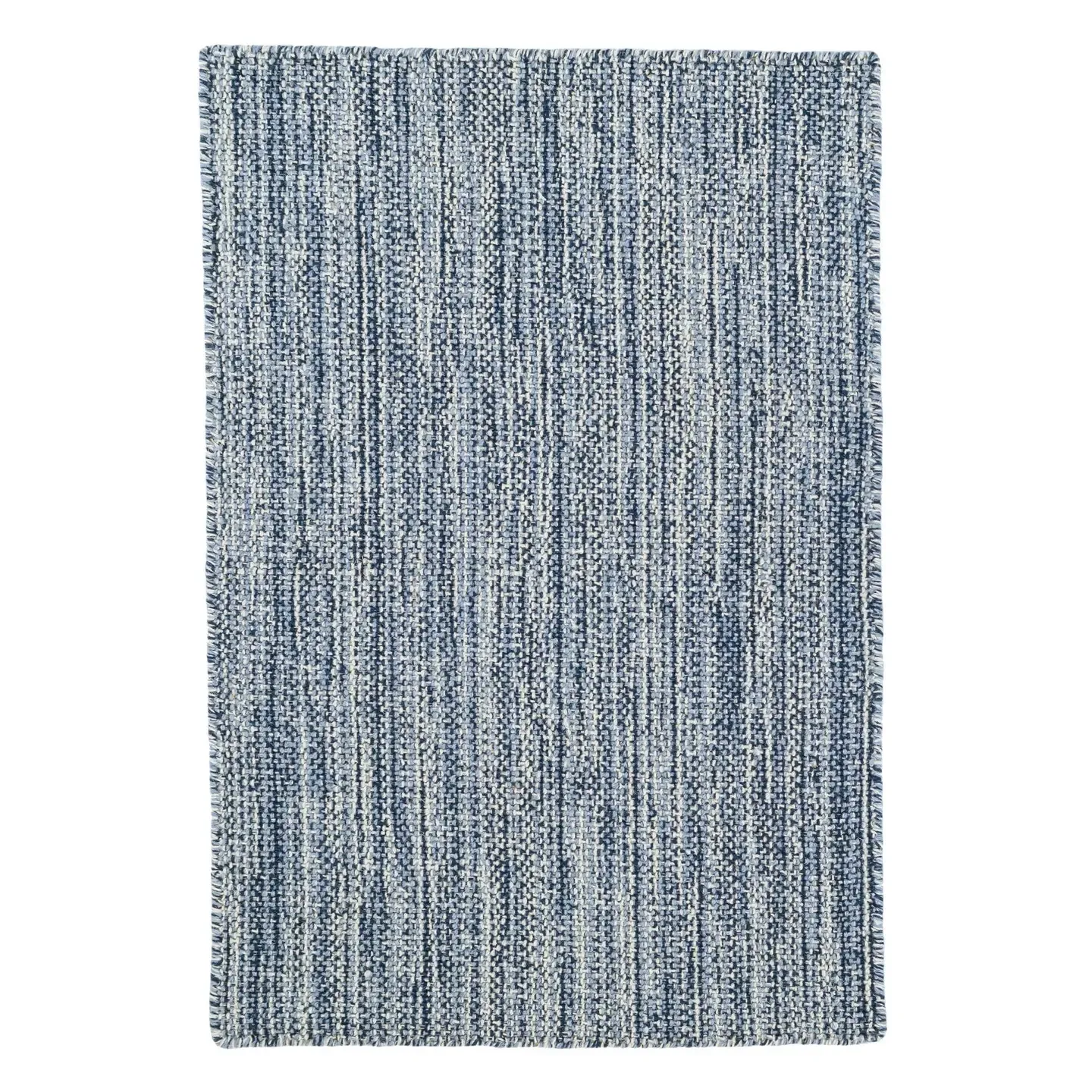 3x5 Bella Navy Woven Wool Rug (on window floor)