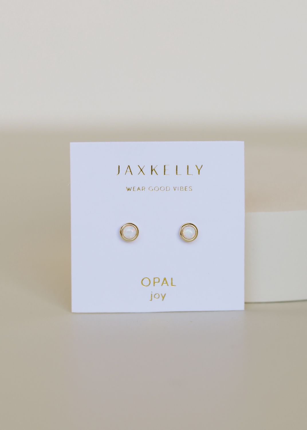 Simple Stone Studs, Stone: White Opal
