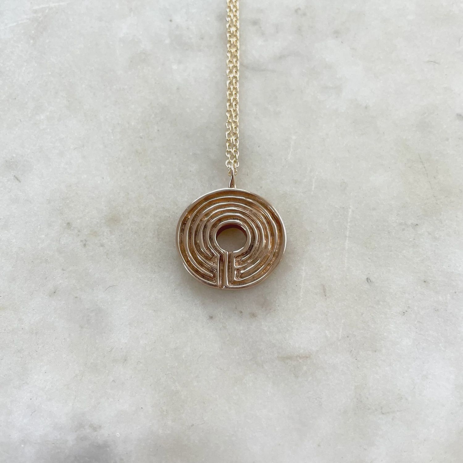 Labyrinth Pendant Necklace Bronze, Size: Small