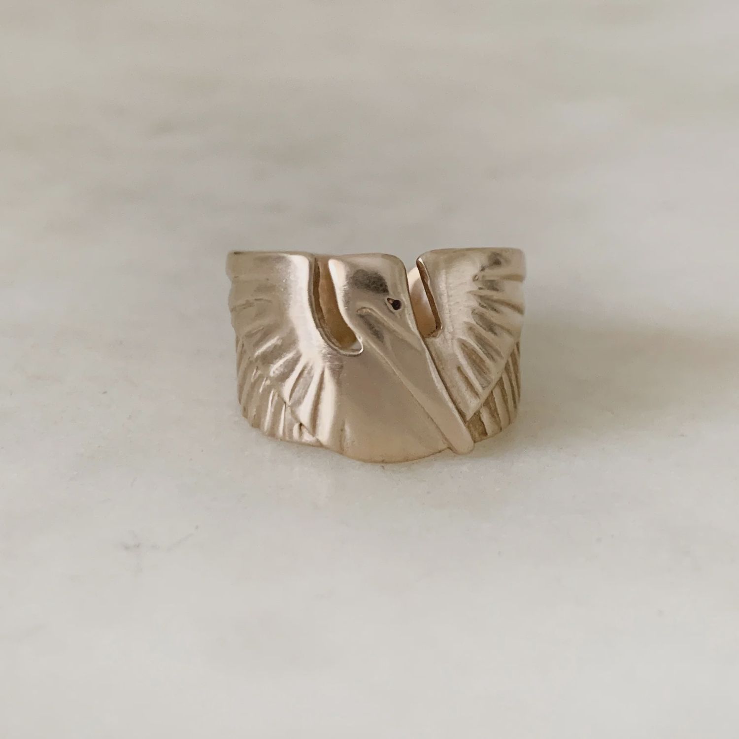 Adjustable Pelican Ring, Color: Bronze, Size: 7/8