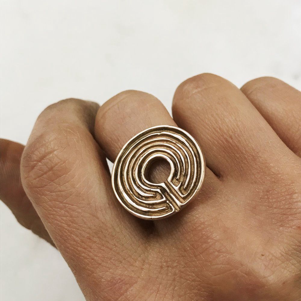 Labyrinth Ring / Bronze /sz 8.5