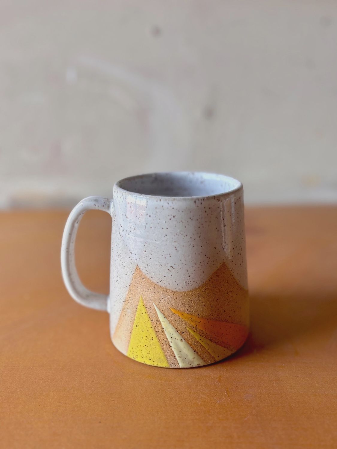 Triangles Geometric Mug, Color: Yellow