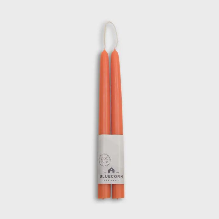 10" Beeswax Taper Candles, Pair, Color: Apricot