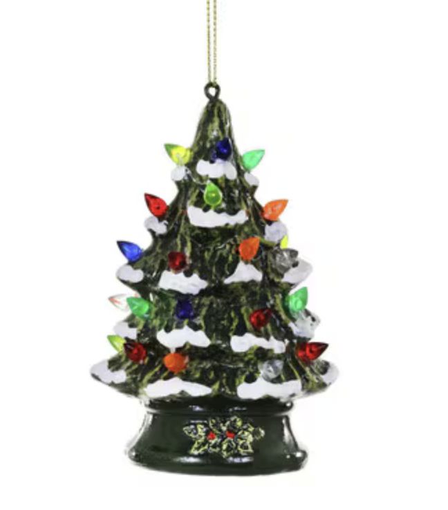 Vintage Ceramic Tree Ornament, Color: green