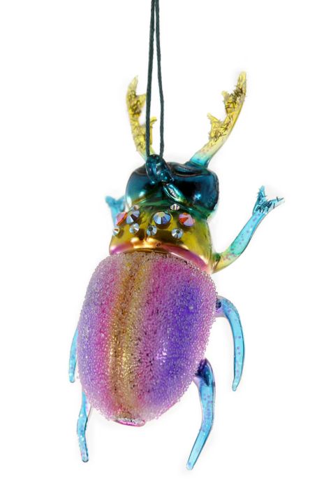 Stag Horn Beetle Glass Ornament