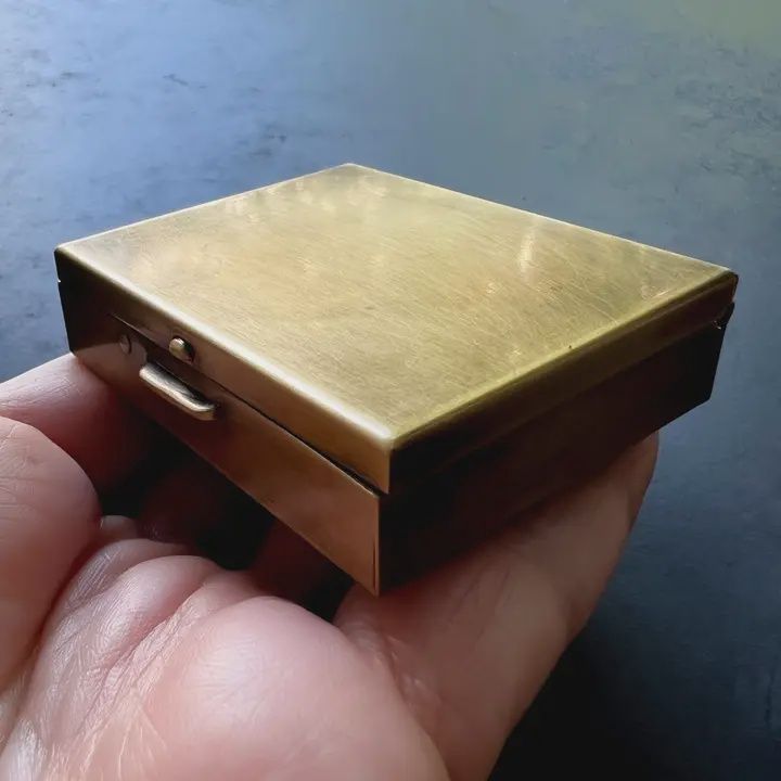 Rectangular 2.13" x 1.75" Brass Pill Box
