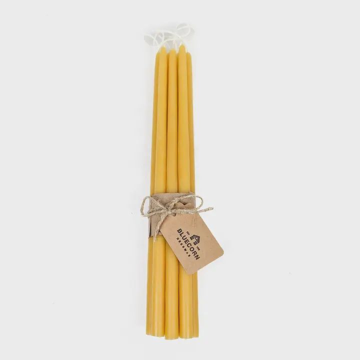 Thin Taper Beeswax Candles | Pair