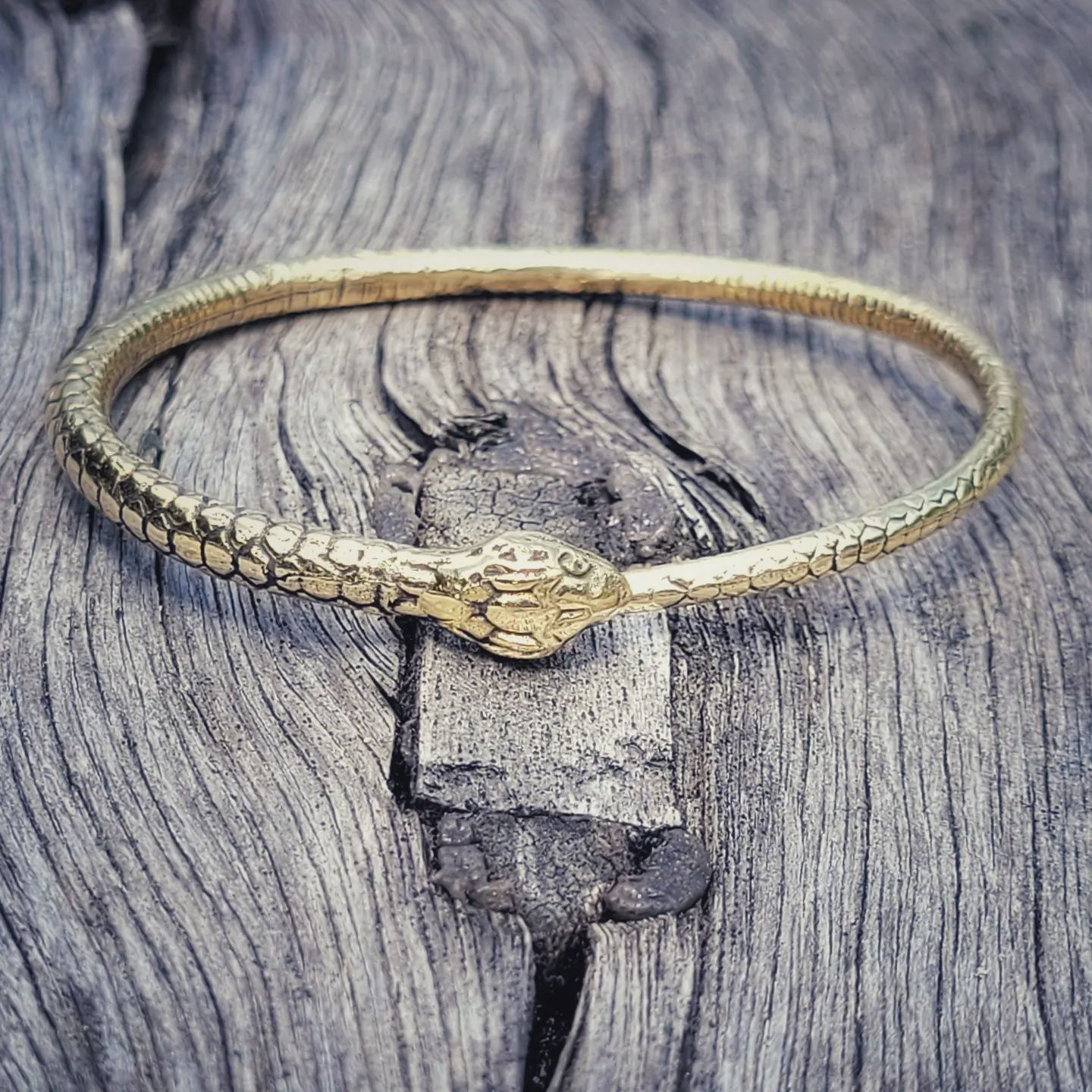 Brass Snake Cuff Bangle