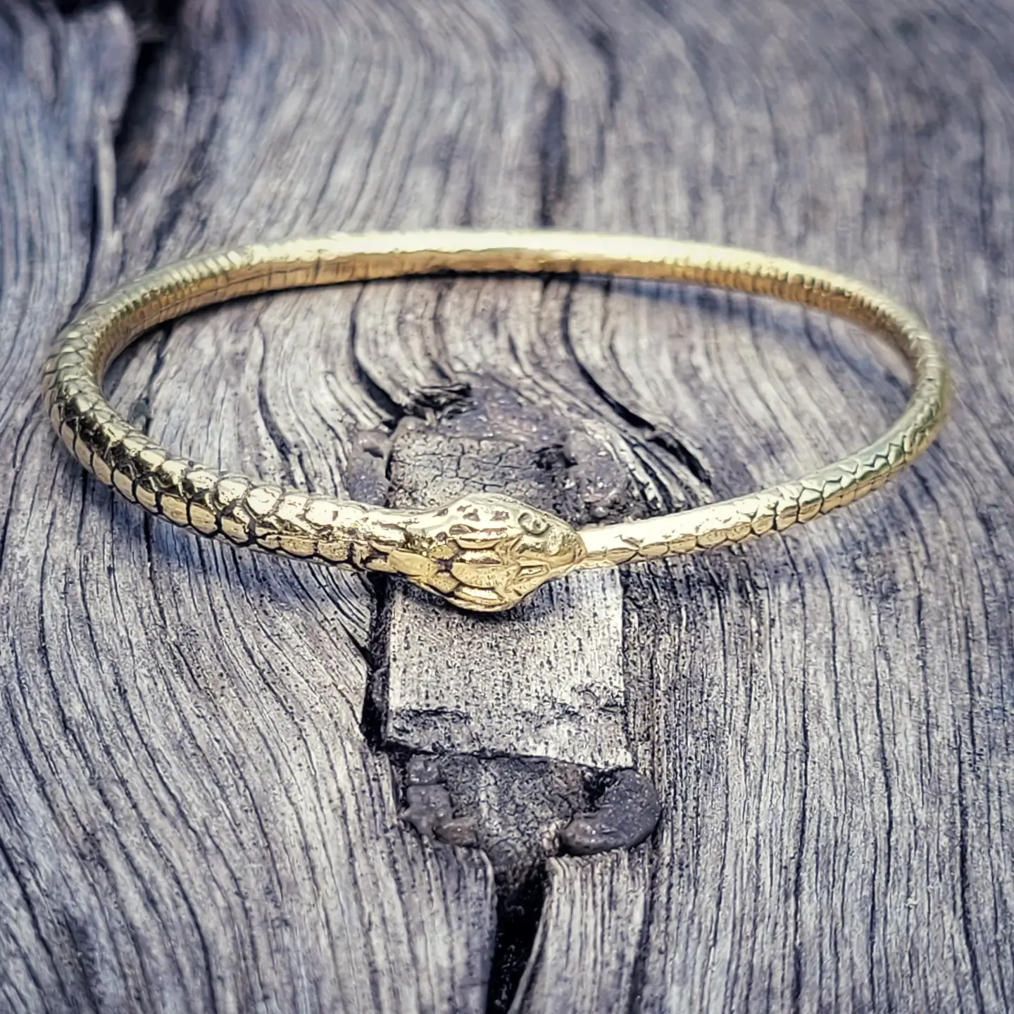 Brass Snake Cuff Bangle