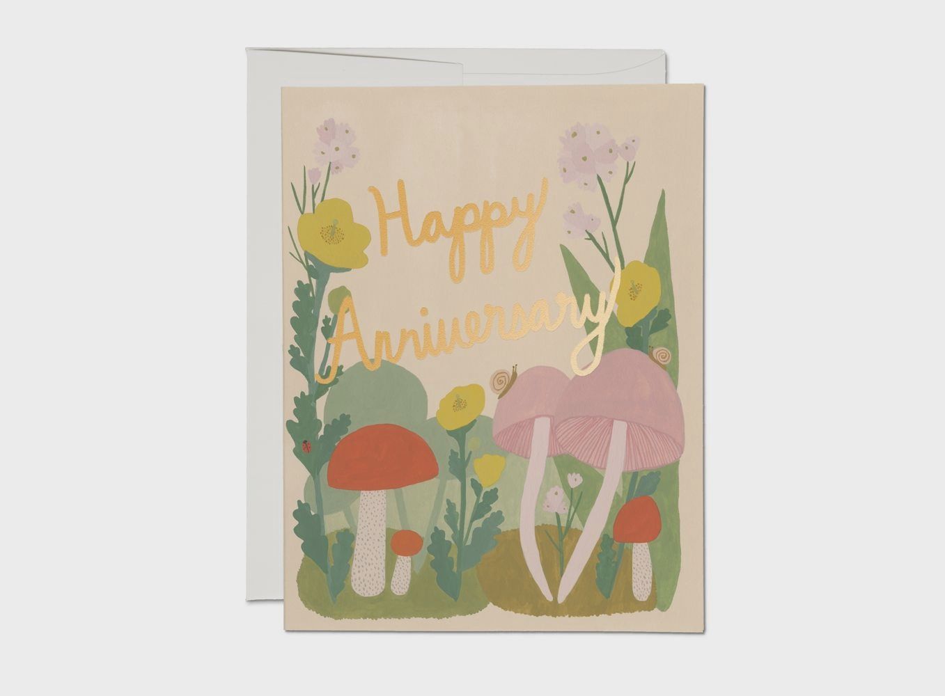Red Cap Card, Style: Anniversary Mushrooms