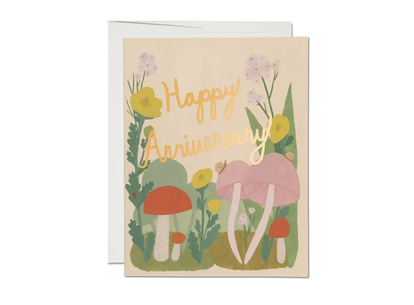 Red Cap Card, Style: Anniversary Mushrooms
