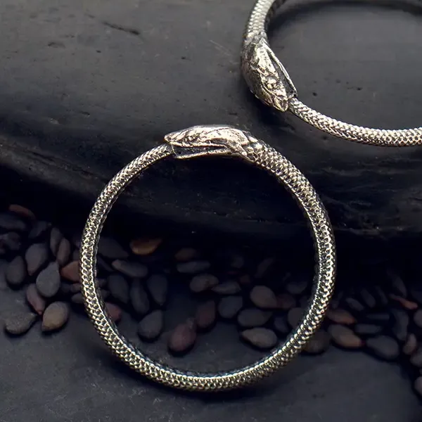 ouroboros ring, Pattern: sterling